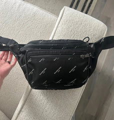 Balenciaga B28 Logo All Over Unisex Shoulder-Waist Bag With DustCover