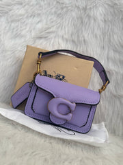Coach Tabby 12 Purple Monogram Mini With Original Box (6806 Purple)