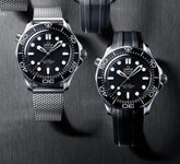 Omega Seamaster 300m Diver New Silver Black Dial With Extra Silicon Strap