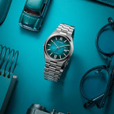 Citizen Tsuyosa Automatic Watch Turquoise Blue Dial Steel Bracelet 40 mm