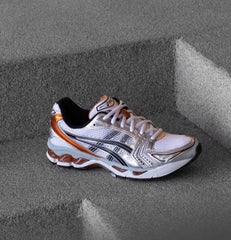 Asics gel kayano orange and gruy