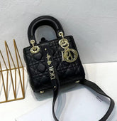 Lady dior signature small bag with og box 18cm(2303 black)