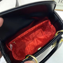 Lady dior signature small bag with og box 18cm(2303 black)