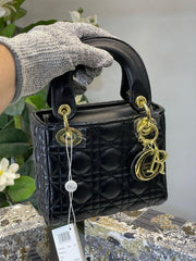 Lady dior signature small bag with og box 18cm(2303 black)