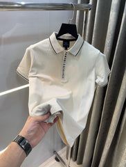 Armani Exchange classic Polo T-Shirts Beige And White