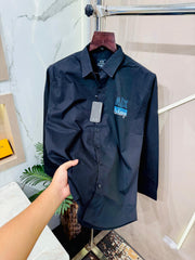 ARMANI EXCHANGE FRONT PRINTED FULL SLEEVES SHIRT Black