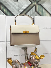 Marc Jacobs The Down Town White Brown Bag With Box & Accessories