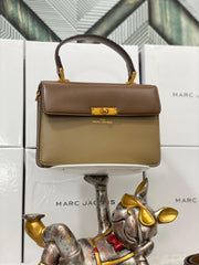 Marc Jacobs The Down Town Beige Brown Bag With Box & Accessories