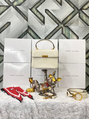 Marc Jacobs The Down Town White Bag With Box & Accessories