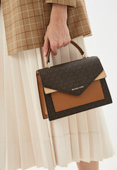 Michael Kors Mk Ludlow Signature Leather Satchel Bag With Box Coffee 3323