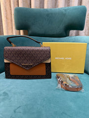 Michael Kors Mk Ludlow Signature Leather Satchel Bag With Box Coffee 3323