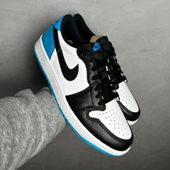 Nike AJ Retro 1 Low black and dark powder blue unc