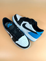Nike AJ Retro 1 Low black and dark powder blue unc
