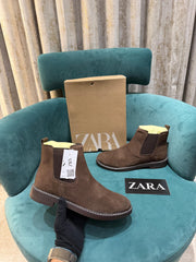 Zara chelsea Boots Coffee Suede