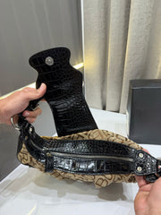 BALENCIAGA DESIGNER CROCODILE SKIN PREMIUM BAG WITH OG BOX