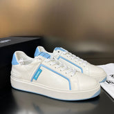 Balmain Paris B-Court White/Blue Leather Sneakers