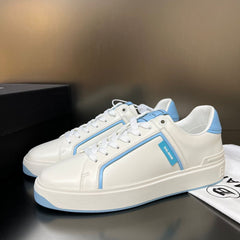Balmain Paris B-Court White/Blue Leather Sneakers
