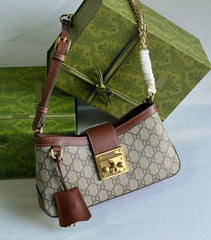 Gucci Padlock Brown Small Shoulder Bag With OG Box & Dust Bag 88278 Brown