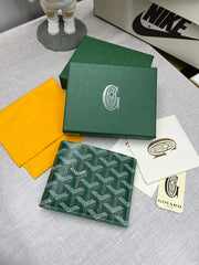 Goyard Gy Saint-Florentin Leather Green Wallet With OG Box & Dust Bag 802 Green
