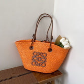 Loewe Jute Bucket Tote Premium OrangeBrown