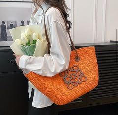 Loewe Jute Bucket Tote Premium OrangeBrown