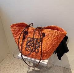 Loewe Jute Bucket Tote Premium OrangeBrown