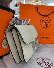 Hermes Constance Slim Epsom Vert With OG Box & Dust Bag KG-19 Apricot