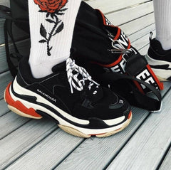 Balenciaga Triple S Black White Red