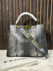 Fendi Peekaboo Premium Crocodile Tote Bag