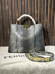 Fendi Peekaboo Premium Crocodile Tote Bag