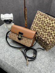 Coach Morgan 27 Shoulder Bag With OG Box & Dust Bag (5710 Apricot Brown)