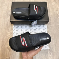 SKECHERS HYPER BURST S LOGO SLIDE BLACK