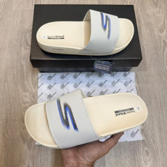 SKECHERS HYPER BURST S LOGO SLIDE WHITE