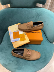 Louis Vuitton Lv Monte Carlo Mocassin Loafers Khaki Green MADE IN ITALY