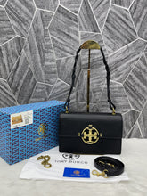 Tory Burch Miller Leather Shoulder Sling Bag With OG Box & Dust Bag Black TR626