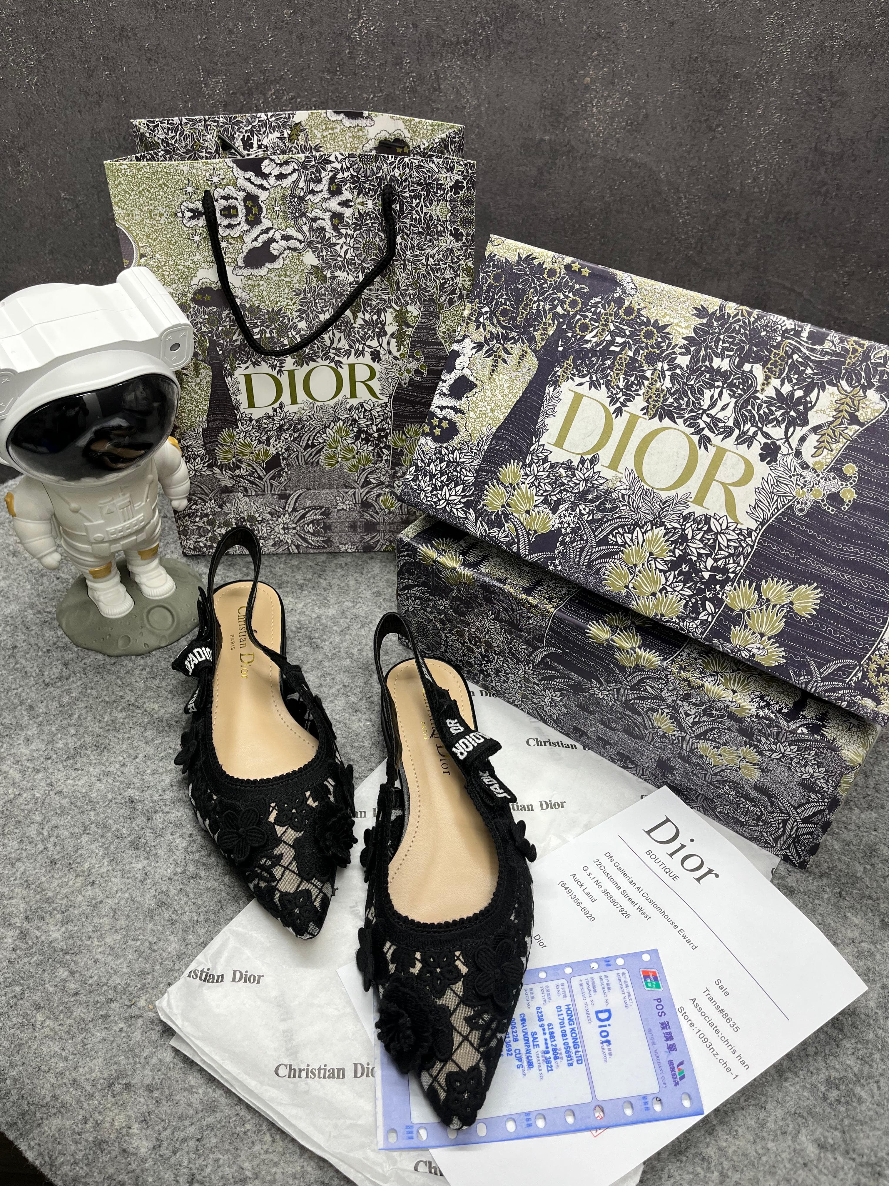 Christian Dior JAdior Slingback Transparent Mesh Black Dior