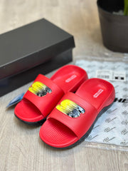 2025 Skechers Go Recover Utopo Logo Premium Red Black Slides