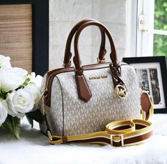 Michael Kors Boston Brown With Dust Bag 71012 Beige Brown