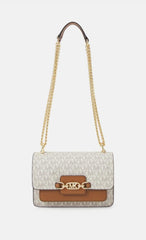 Michael Kors MK Heather Shoulder Bag With OG Box & Dust Bag (100836 Beige Brown)