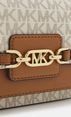 Michael Kors MK Heather Shoulder Bag With OG Box & Dust Bag (100836 Beige Brown)