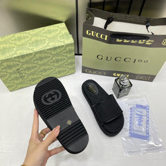 Gucci GG Women Platform Slide Sandal Black With OG Box Carry Bag 1892 Black