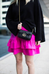 Gucci GG Marmont Mini Matelasse Shoulder Bag With OG Box & Dust Bag (Black - 906)