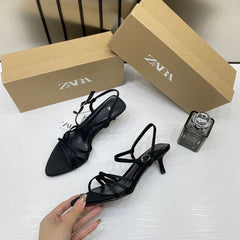 Zara Heels Black High Quality Wid OG Box & Dust Bag 8359 Black