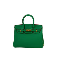 Hermes Malachite Green Togo Leather Rose Gold Hardware Birkin Bag With Dust Bag & OG Box (BK25 Malachite Green)