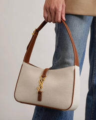 Ysl Saint Laurent Canvas Brown Le 5 7 Shoulder Bag With OG Box & Dust Bag 903 Canvas Brown