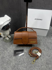Jacquemus Leather LE Bambino With Sling Strap OG Box & Dust Bag (109-1 Dark Brown)