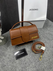 Jacquemus Leather LE Bambino With Sling Strap OG Box & Dust Bag (109-1 Dark Brown)