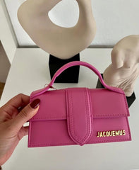 Jacquemus Leather LE Bambino With Sling Strap OG Box & Dust Bag (109-1 Plum Pink)