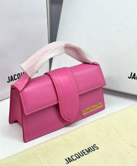 Jacquemus Leather LE Bambino With Sling Strap OG Box & Dust Bag (109-1 Plum Pink)