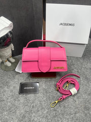 Jacquemus Leather LE Bambino With Sling Strap OG Box & Dust Bag (109-1 Plum Pink)